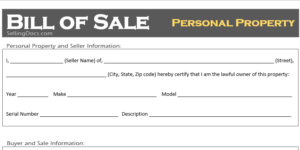 Personal Property Bill of Sale